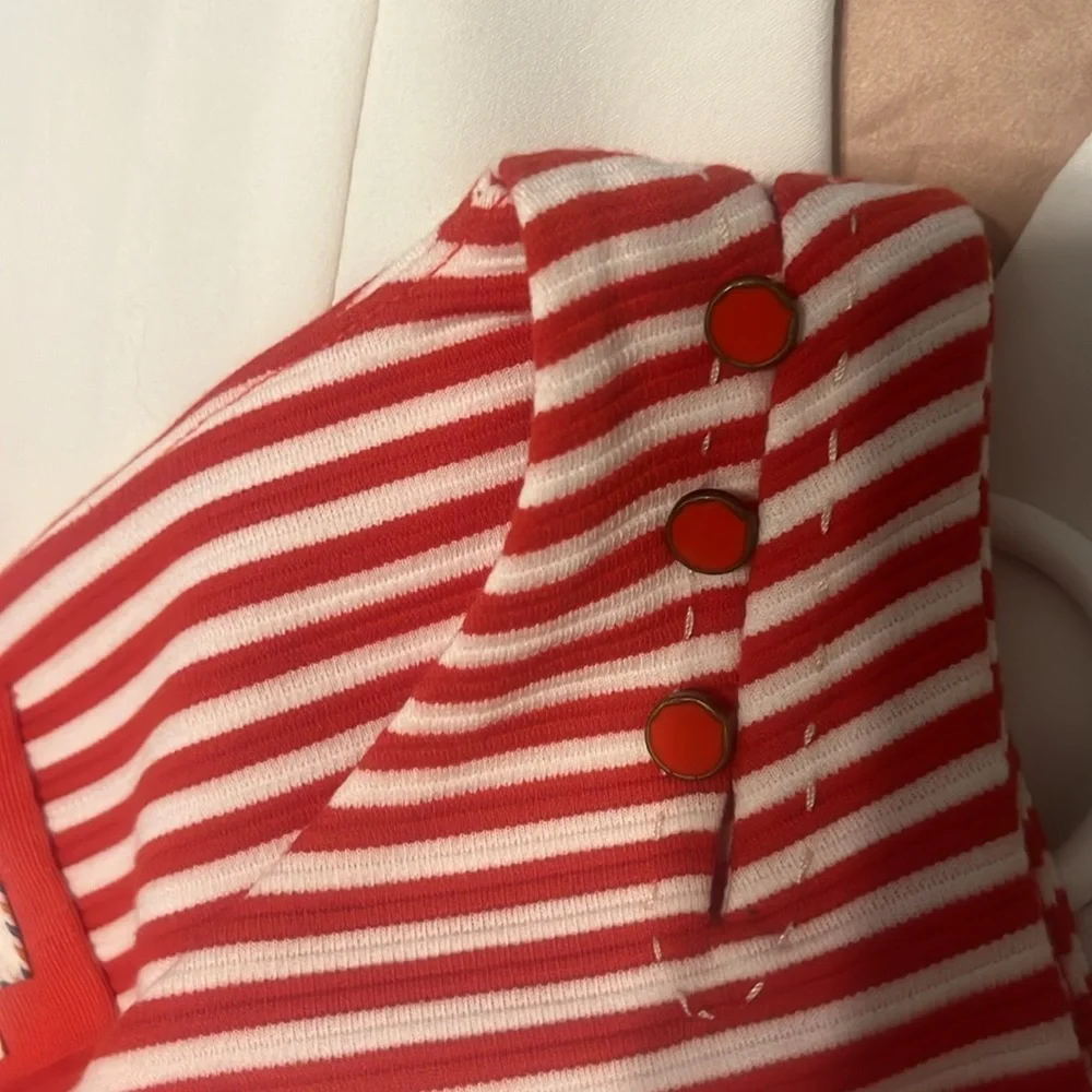 Postmark by Anthropologie Red Striped Sleeveless shirt - Picture 4 of 4